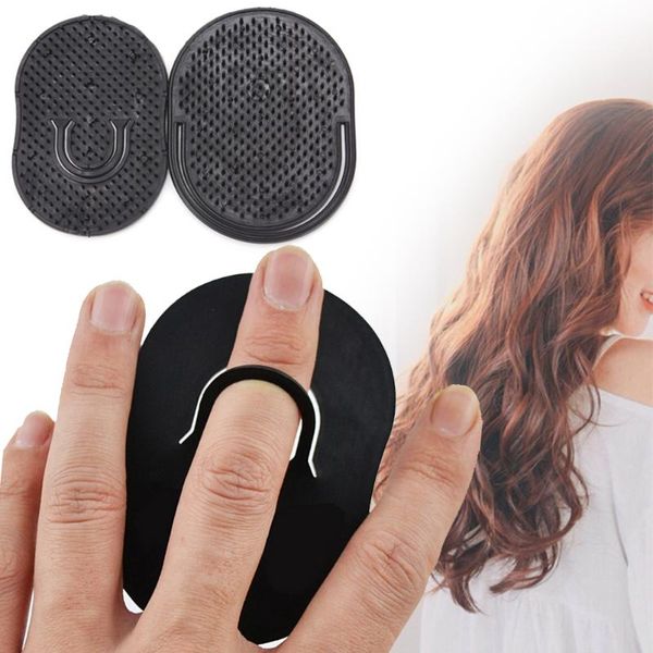 

1pc plastic pro salon barber hairdressing shampoo brush fingers black small round comb reduce hair loss hair care tool, Silver