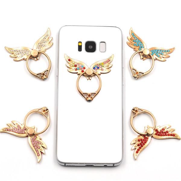

cgjxsring phone holder unique angel wing cell phone holder bracket stand fashion for iphone x 8 7 6 6s all cellphone stand with retail packa