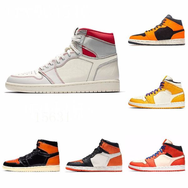 

новый 1s high top 3 разрушенного og бред toe banned game royal обувь мужская 1s тень тапок высокого качество с коробкой j # 08-184