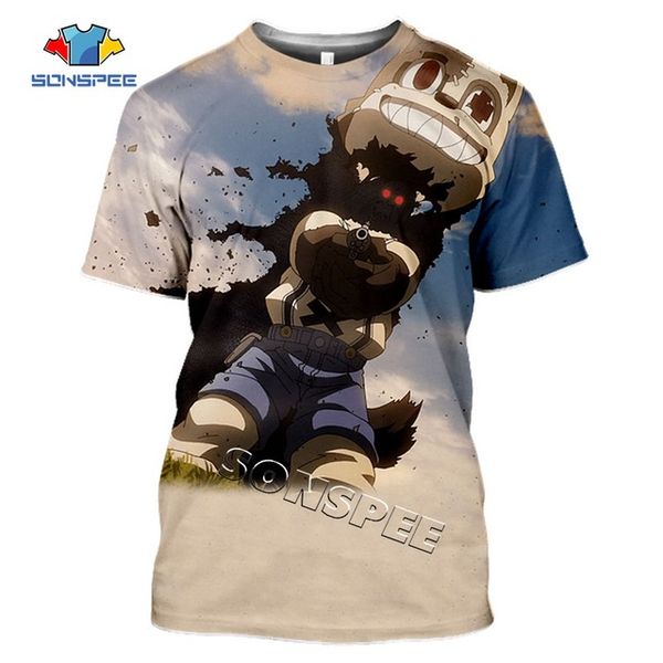

comic men hunting anime ragdoll gleipnir summer 3d print shirts horror oversized aesthetic men clothing