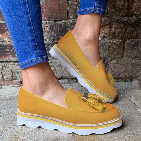 

women new flats tassle platform light casual shoes slip on ladies walking mujer zapatos female plus size woman comfort, Black