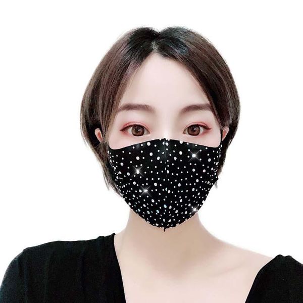 

diamond diamond female party customized face wholesale flash logo fashionista nightclub custom spot celebrity face mask water dawsr
