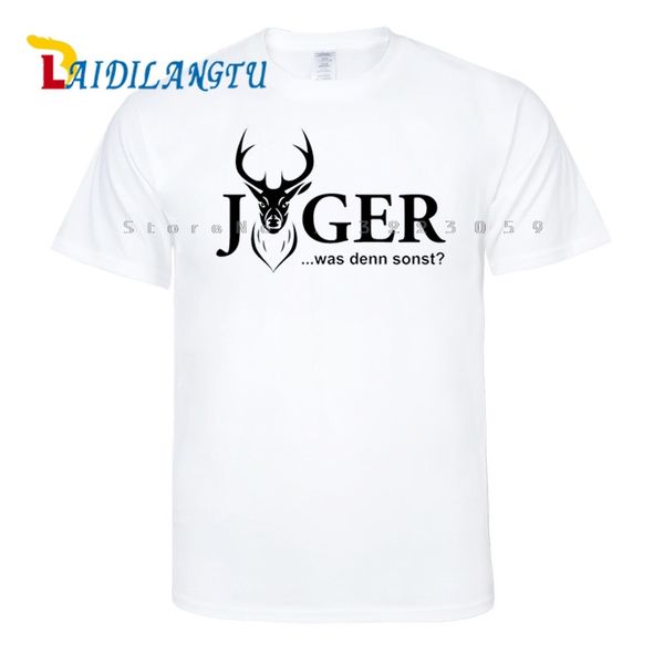 

jager ...was denn sonst hunter antlers deer t-shirt men's shirt hunting dog men's round neck t-shirt