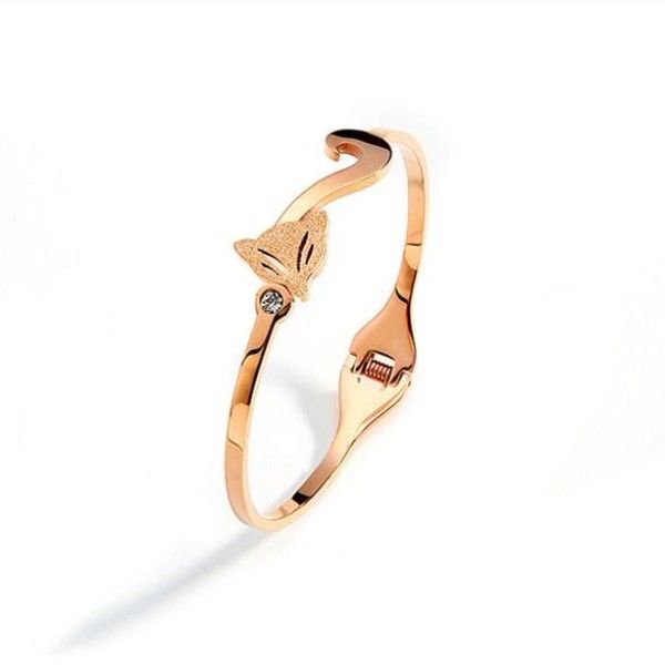 

fashion women frosted titanium steel bangle rose gold with crystal inlay charm bracelet & girl jewelry wholesale, Black
