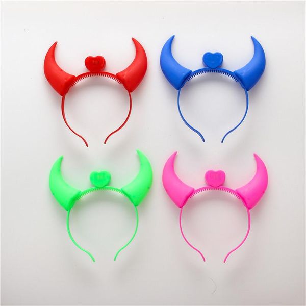 

halloween costumes devil horns led flash light colorful baby hair hoops headwear head band party supplies vt0107