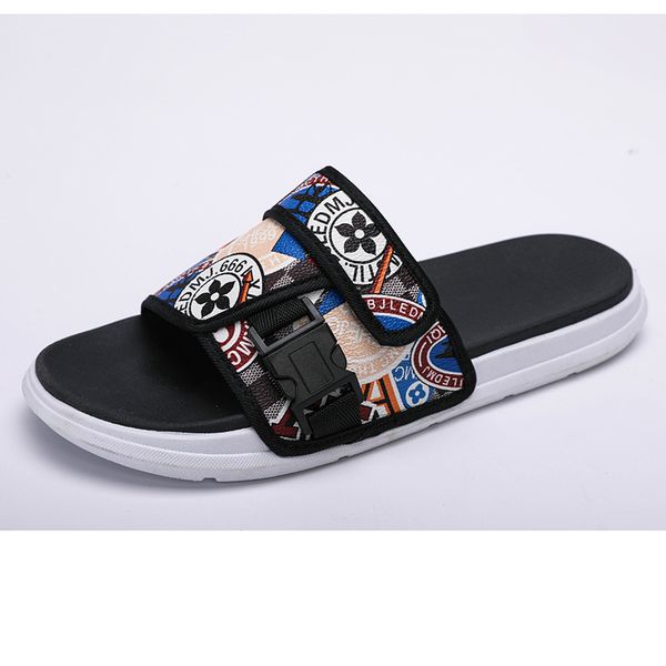 

2020 summer new men's sport slides brand fashion outdoor beach slipper sandals for men, Black