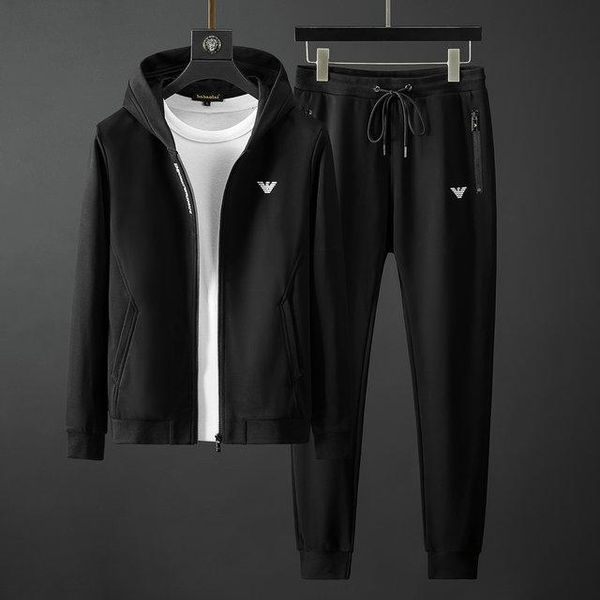 

men's fashion hoodie sports sweatshirt sports suit printed color striped cardigan 2020 new men's sportswear hoodie men's 2-pi, Gray