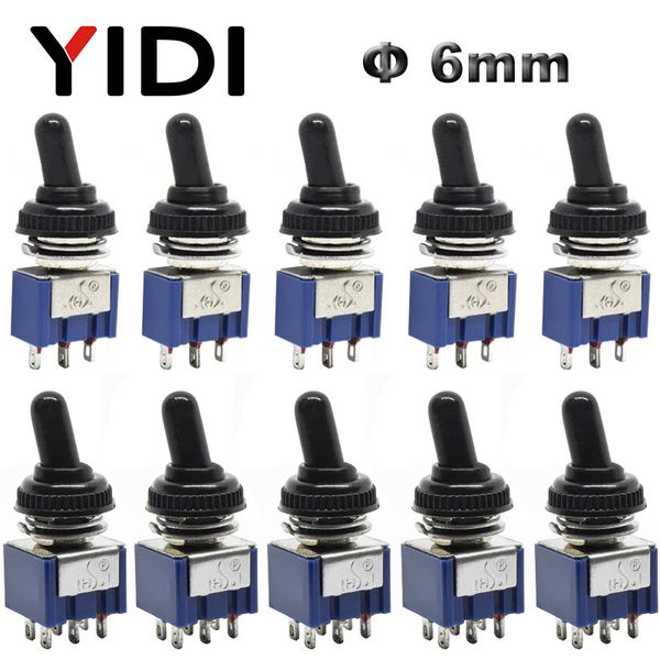 

5pcs 10pcs мтс-102 103 мтс-202 203 тумблер 6a 125vac на 6 мм от однополюсной мини коммутатора dpdt выкл водонепроницаемого cap