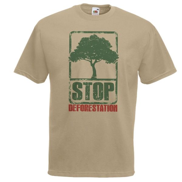 

man's op adults casual tee shirt adults khaki sdeforestation t-shirt logging wildlife conservationfitness t-shirts