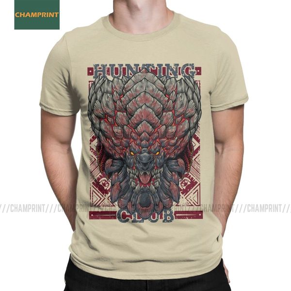 

hunting club bazel monster hunter world t shirt for men 100% cotton cool t-shirts rathian dragon mhw game tees short sleeve