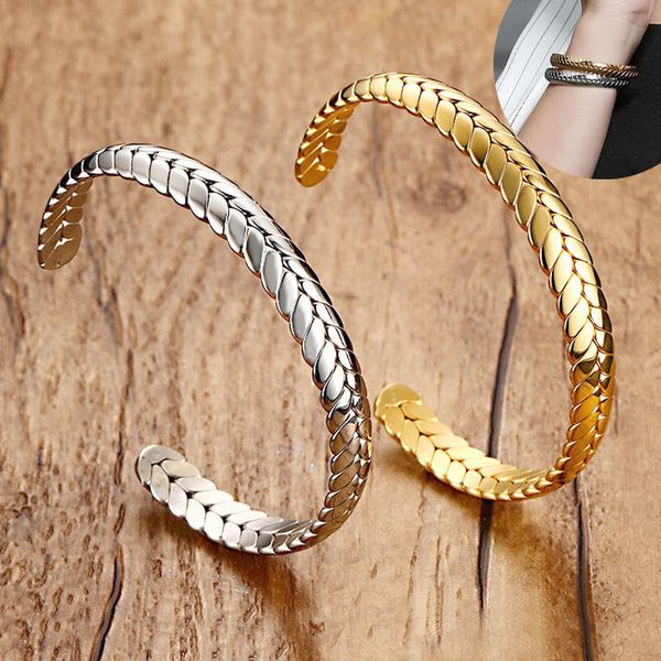 

women's korean stainless steel industrial style bracelet for men's retro-grey braided cuff braslet bangle vintage jewelry, Black