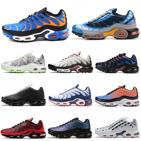 

tn plus se og running shoes triple white black sunburst p blue volt fashion women mens trainer sports sneakers 36-46