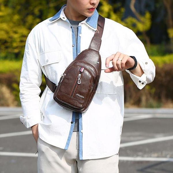 

классическая мужчины usb грудь талия обновления площади кожа pu с наушников отверстие свободный стиль casual бизнес messenger плеча сумки