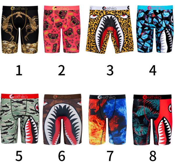 

12 colors ethika men's boxer underwear sports hiphop rock excise underwear skateboard street quick dry z6365, White;black