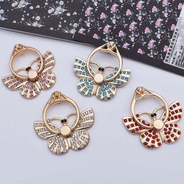 

cgjxsuniversal butterfly phone ring holder stand finger kickstand 360 Â°rotation metal ring hand stand for cell phone iphone xs max xr