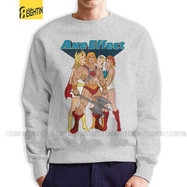 

the axe effect he man he-man masters of the universe men's sweatshirts cotton pullover fall skeletor 80s she-ra beast hoodie