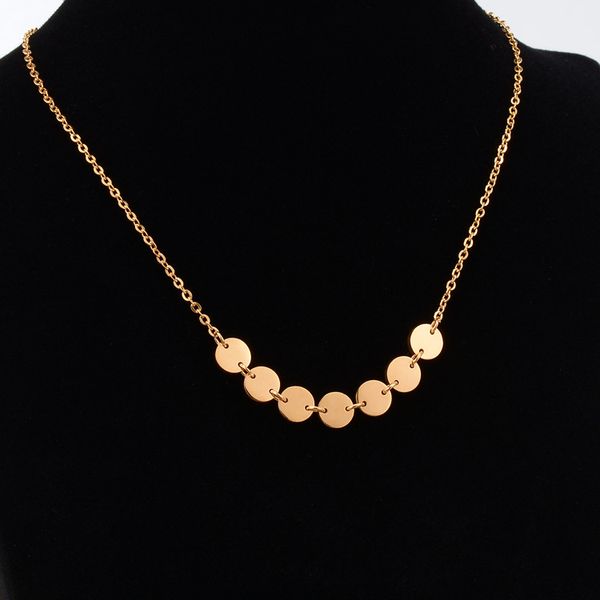 

yun ruo elegant sequins pendant necklace woman 316l stainless steel jewelry gift rose gold silver color never fade dropship 2020