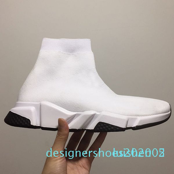 

2019 paris speed trainers knit sock shoe original luxury designer mens womens sneakers high casual shoes without box d05, Black