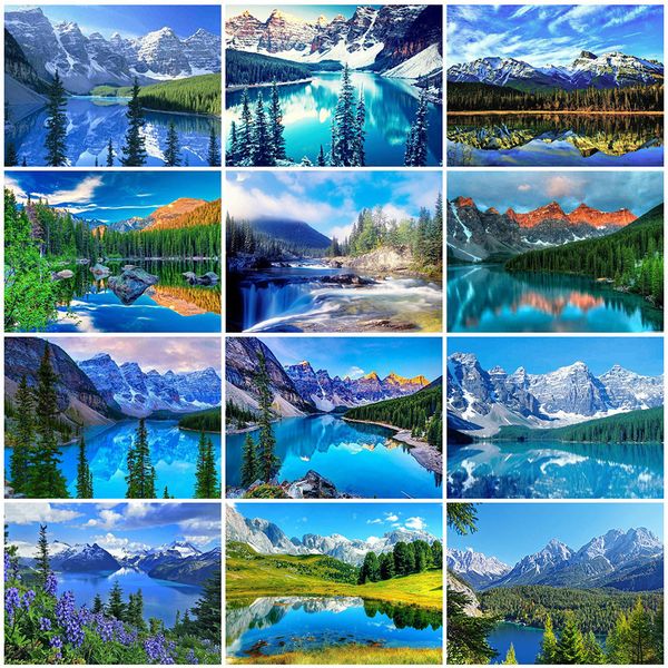 

evershine 5d diy diamond embroidery mountain full square diamond painting landscape cross stitch lake wall decoration