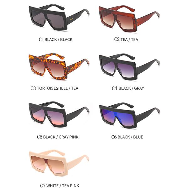 

2020 oversized square sunglasses women candy color lens sun glasses classic retro outdoor travel lentes de sol eyewear uv400, White;black