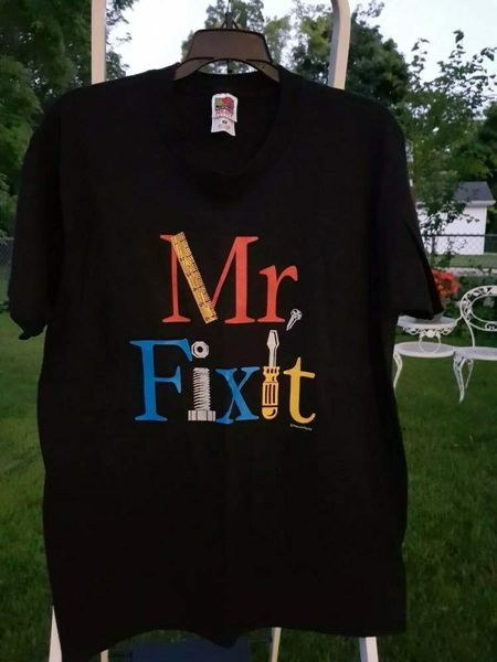 

Vintage 90s Mr Fix It Home Improvement black T shirt large size