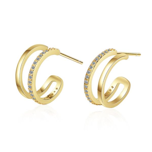 

hoop & huggie trendy fashion metal elegant earring woman 2021 vintage gold crystal korean statement earrings accessories brincos, Golden;silver
