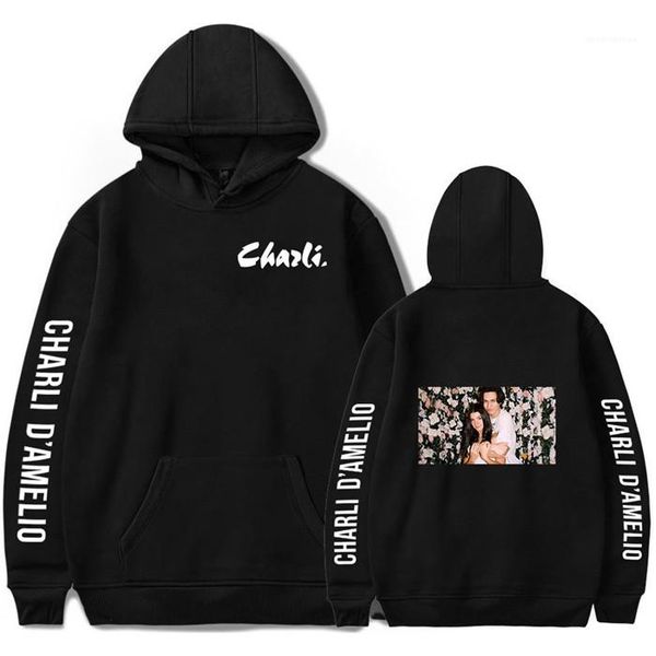 

2d hoodies men hip hip plus size letter couple sweatshirts man high fashion hooded neck clothes mens charli amelio, Black