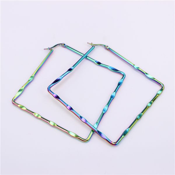 

color female fashion wear flat ladies popular style stainless steel hoop earrings lh874, Golden;silver