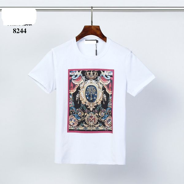 

new product men's designer t-shirt short-sleeved fashion summer brand fashion t-shirt (letter embroidery) cotton, White;black