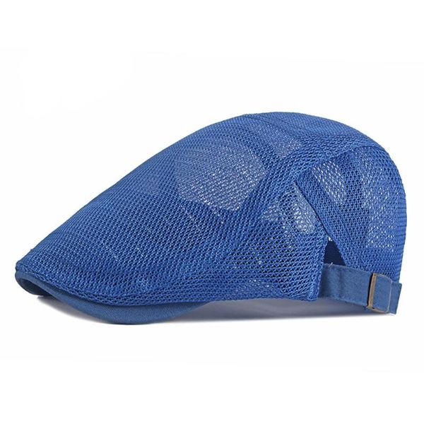 

kids mesh cap boy's girl's breathable newsboy cap, Blue;gray
