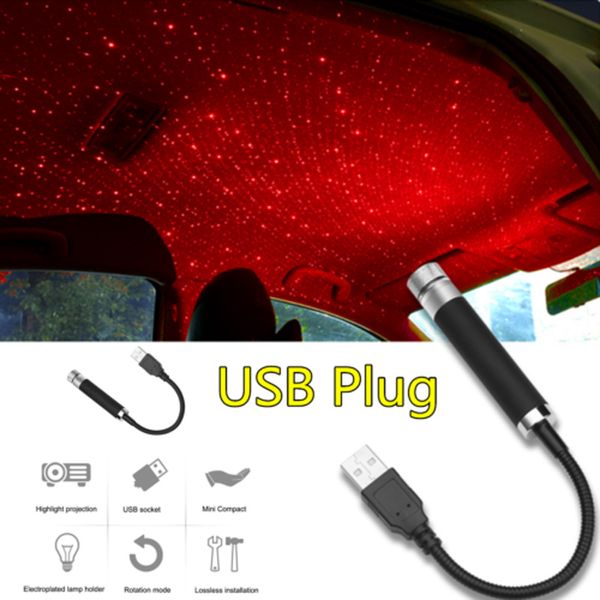 

4 в 1 usb автомобиля интерьер атмосфера светодиодные окружающей среды starlight украшения регулируемая auto lighting аксессуар
