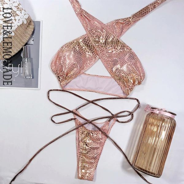 

love & lemonade cross straps high slit bikini lmsw100, White;black