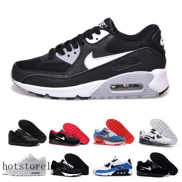 

2017 высокого качество кроссовок подушка 90 kpu mens женщины классический 90 случайной обувь кроссовки кроссовки man walking спорт теннис чи, Black