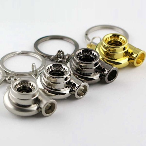 

new universal car house cool spinning turbo keychain turbocharger keyring creative design auto stylish accessories, Silver