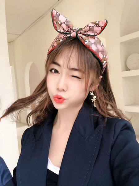 

Designers style cute Kawai bear signature rabbit ear headband all-match hairpin accessories