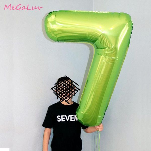 

1pc 40inch large green number balloons big foil digital ballons 0-9 birthday party decoration kids adults helium balloon