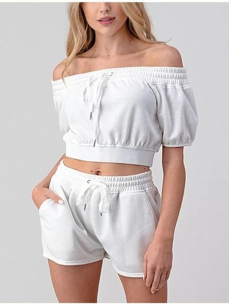 

2020 summer crop and pants 2 piece set women ruched drawstring shorts elastic tracksuit matching sets outfit, Gray