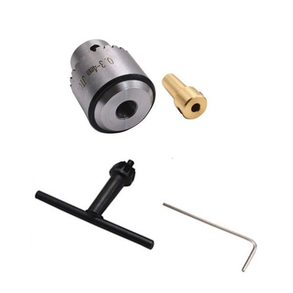 

mini drill chuck micro 0.3-4mm jto taper mounted drill chuck and wrench w/ key lathe accessories
