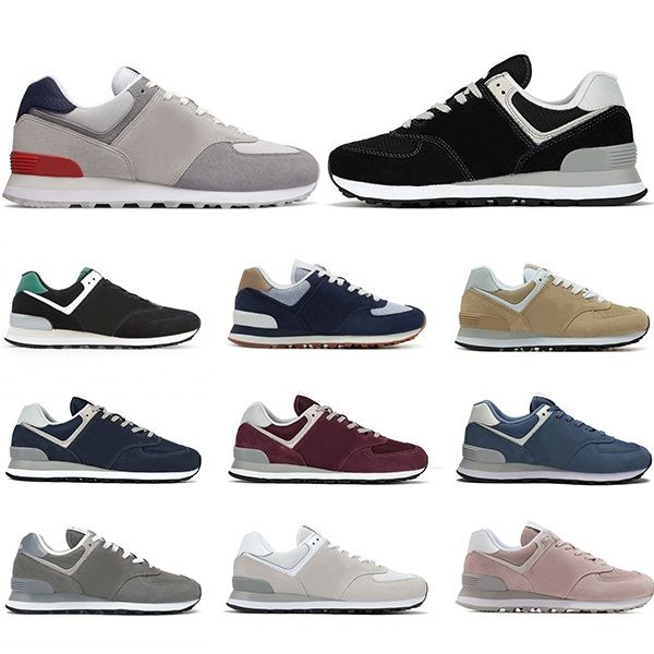 

new 574 running shoes mens womens sneakers vintage pink classic grey navy bule black beige trainers sports hiking jogging size 5.5-10