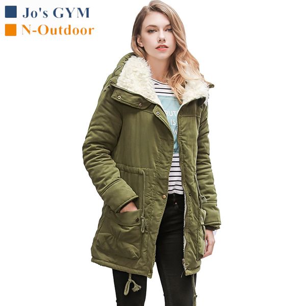 

outdoor jackets&hoodies fleece plus size winter coat women fashion long cotton warm female slim outwear hunting hiking army green coats, Blue;black