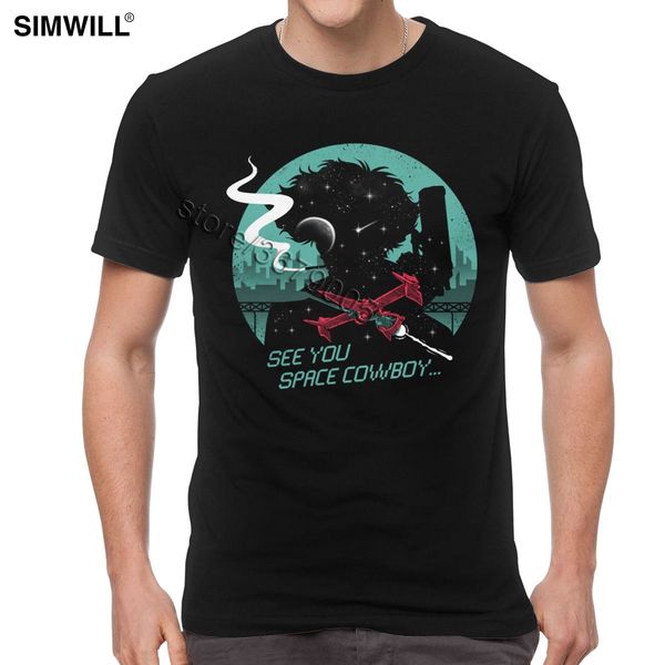 

anime men cotton space cowboy spike t shirt short sleeves o-neck smoke cowboy bebop graphic t-shirt dropshipping merchandise