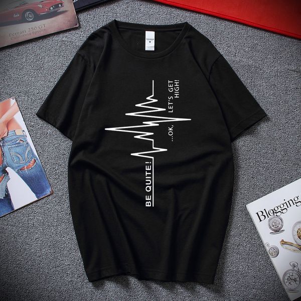 

новая летняя мода streetwear персонализированный сердечного ритма майка мужчин и женщин прохладный tshirts топ хлопка с коротким рукавом tsh