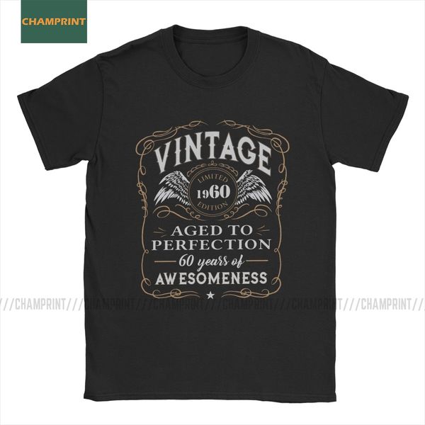

60th birthday gift limited 1960 edition men's t shirt 60 years old funny tees short sleeve crewneck t-shirt cotton gift idea top