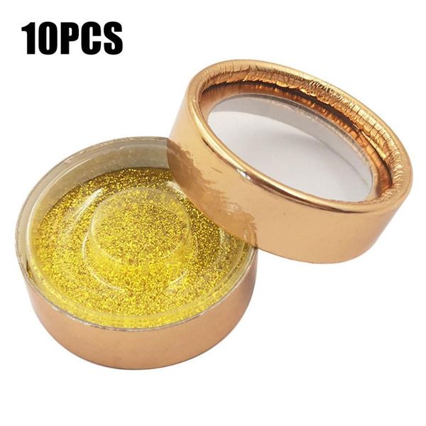 

false eyelashes 10pcs makeup home eyelash storage case cosmetic travel transparent lid dustproof carrying portable round packaging box paper