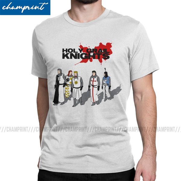 

holy grail knights men t shirts monty python t-shirts arthur black knight comedy fun tee shirt 100% cotton plus size