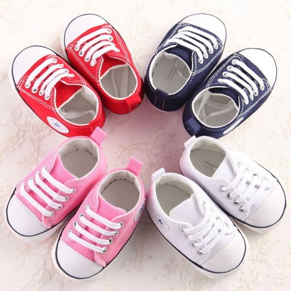 

4 colors infant baby girls boys casual fashion cribs shoes patchwork lace up cotton soft sole baby shoes 0-18m
