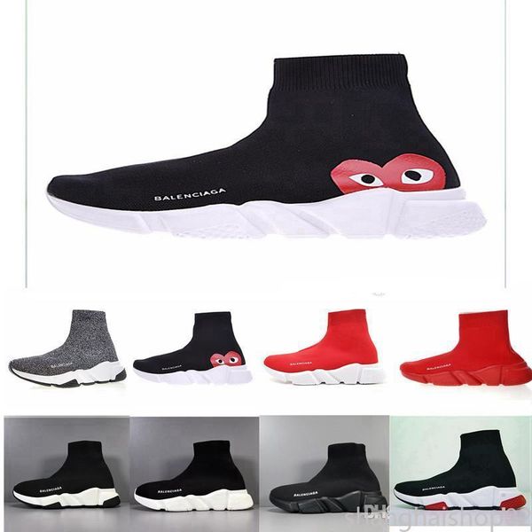 

2020 quality speed trainer socks shoes for men women triple black white red casual shoes fashion sneakers ankle us 40-45 s2