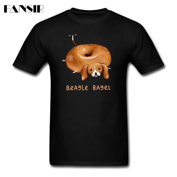 

beagle bagel shirt basic style men t-shirts short sleeved pure cotton crew neck t shirt for man
