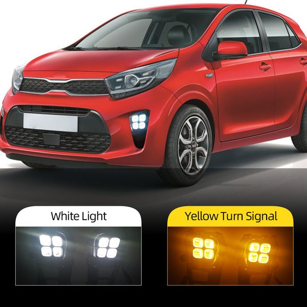 

2pcs for kia picanto 2017 2018 2019 2020 led fog lights drl led headlight daytime running light front bumper lamp assembly