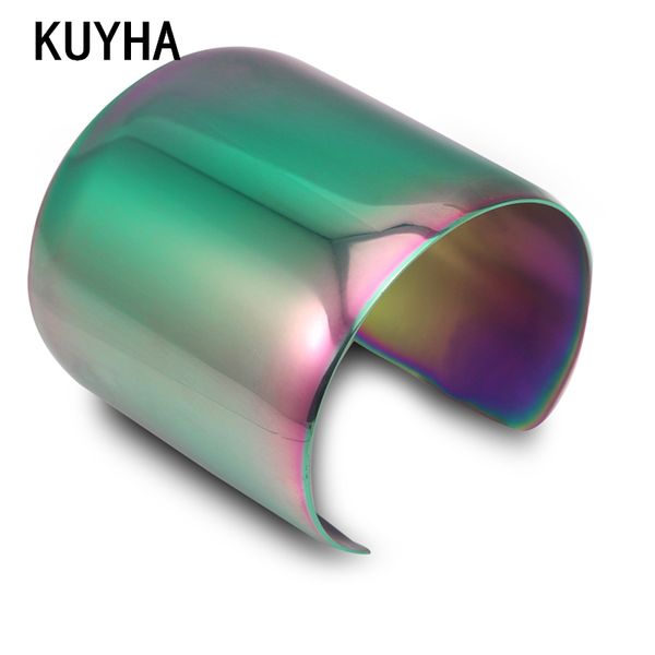 

brand cuff bracelets for women men fashion geometric wide bangle 3 colors femme jewelry for party wholesale, Black